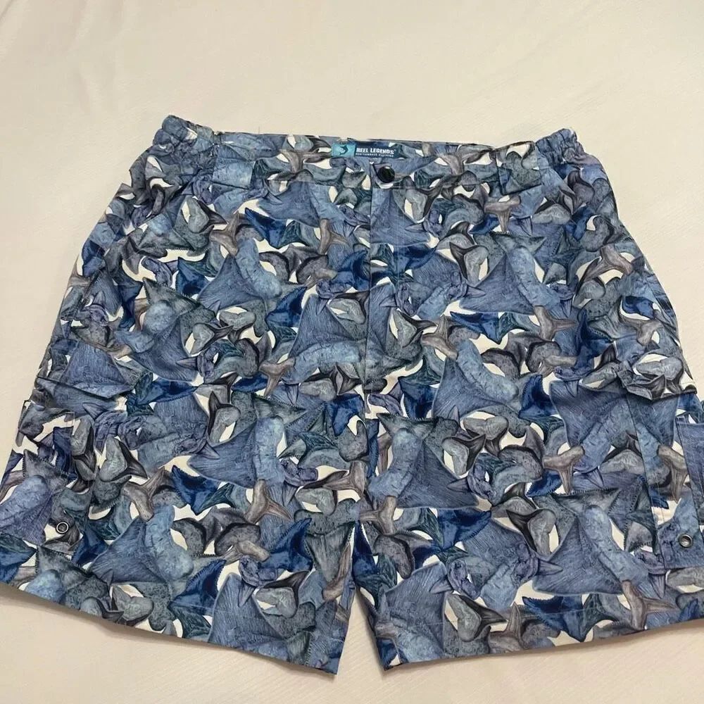 Reel Legends Shark Tooth Fishing Shorts Size XL